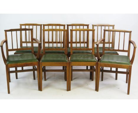 Alan 'Acornman' Grainger (Ex-Mouseman) Yorkshire Arts &amp; Crafts Oak Set of Eight Dining Chairs including two carvers, toge
