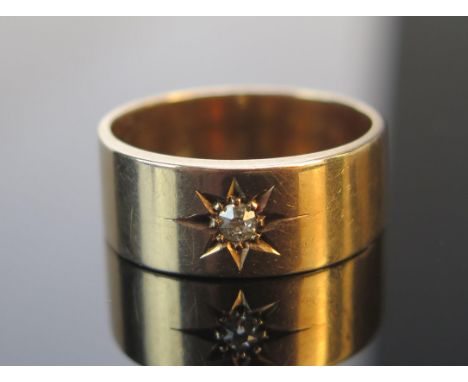 An Antique Gent's Old Cut Diamond  Ring in a precious yellow metal setting, size R.5, KEE tests as 9ct, 6.64g.  UNLESS OTHERW
