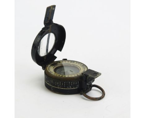 A World War Two British army issue Mk III marching compass. 