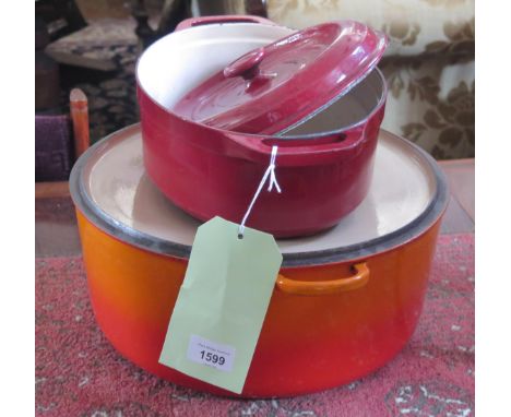 A  Le Creuset Dutch Oven Casserole, size K, 12.4l and a Staub-Fontinac Dutch Oven Casserole, 4.2l 