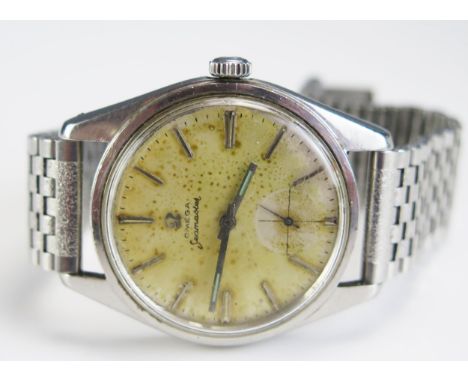 An Early OMEGA Seamaster Steel Cased Manual Wind Wristwatch, 36mm case. Running 