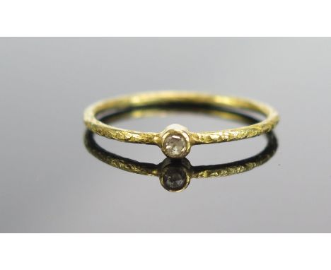 An Antique High Carat Precious Yellow Metal and Rose Cut Diamond Solitaire Ring, size N.5, 1.05g 
