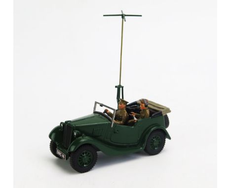 CJB Military Models 1:32 scale white metal and resin hand crafted model of a 1938 Morris 8 Field Wireless car, green body wit