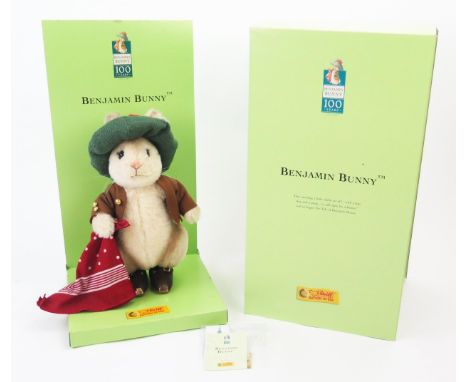 Steiff Benjamin Bunny - Beatrix Potter 100 Years Anniversary 2004 White Tag Limited Edition, EAN 354335 - 27cm tall, boxed wi