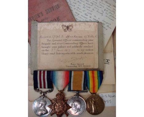 Militaria, Great War Interest, 20835 L. CPL W. SPACKMAN 6/WILTS. R Group of four: 1914-15 Star 20835 Pte W. SPACKMAN WILTS. R