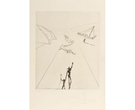 Salvador Dalí (Figueres 1904 - Figueres 1989). Apotheose, aus 'Der alte Mann und das Meer'. 1974. Kaltnadel Radierung/Arches.