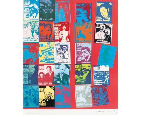 Andy Warhol (Pittsburgh 1928 - New York 1987). Magazine and History. 1983. Farbsiebdruck und Offsetlithographie. 85 x 70 cm. 