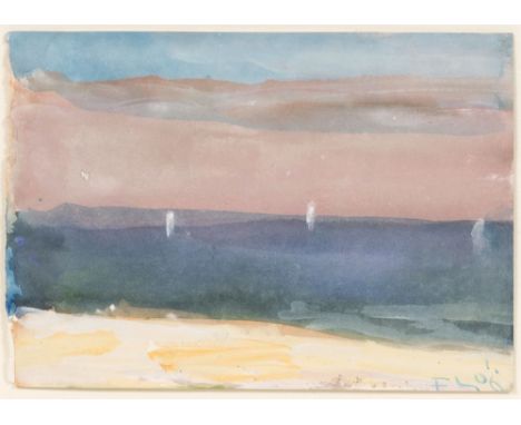 Klaus Fußmann (Velbert 1938). Segelboote auf der Ostsee. 2006. Mischtechnik/Papier. 14 x 19,5 cm. R. u. sign. FS 06, mit Pass