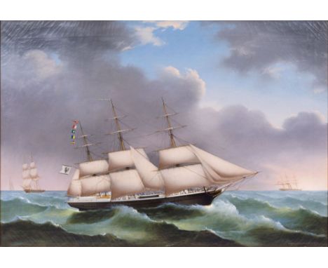 Peter Christian Holm &amp; Lorenz Petersen (Flensburg 1803/ 1823 - Hamburg 1870/ 1888). Das Dreimastvollschiff Ferdinand Nies
