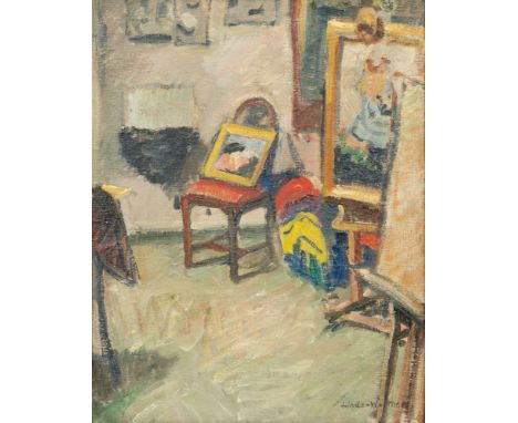 Heinrich Linde-Walther (Lübeck 1868 - Lübeck 1939). Atelierstilleben. Öl/Lw. 42 x 34 cm. R. u. sign. Linde-Walther.   - Deuts