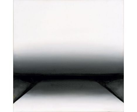 Klaus Kröger (Berlin 1920 - Hamburg 2010). Schwarz-Weiß. 1975. Öl/Lw. 65,5 x 65,5 cm. Verso auf dem Rahmen sign. und dat. Krö