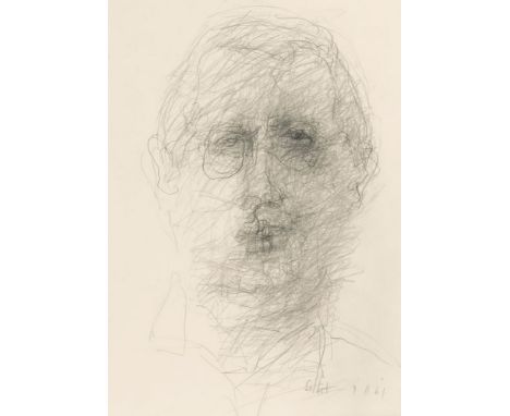 Horst Janssen (Hamburg 1929 - Hamburg 1995). Selbst. 1961. Bleistift. 43,5 x 36 cm. Ungerahmt. R. u. bet. und dat. 9.11.61, i