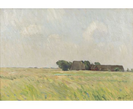 Otto Heinrich Engel (Erbach/Odenwald 1866 - Glücksburg 1949). Motiv aus Schleswig-Holstein. Öl/Karton. 32 x 46,5 cm. R. u. si