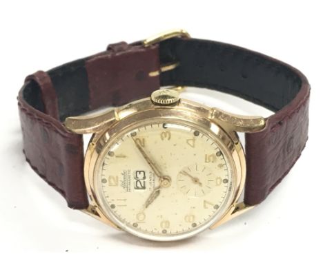 A vintage Atlantic date Mens wristwatch. Postage cat A