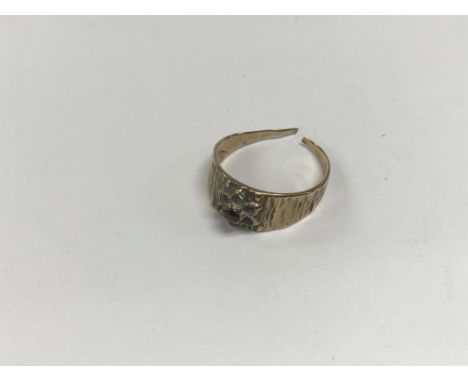 A gold ring and chain approx weight 6.62 grams