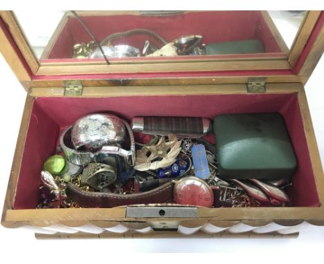 A Collection of costume jewellery including some silver pendants, vintage watches, Richards pocket knife. Postage category B