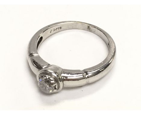 9ct white gold 0.25ct diamond solitaire diamond ring. Approx ring size K/L. Postage category A.