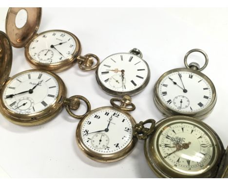 Six various vintage pocket watches including Waltham, California, Cyma etc. this lot cannot be posted
