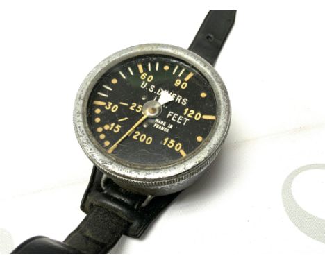 Vintage 1960s US Divers Made In France Scuba Divers Depth Gauge.