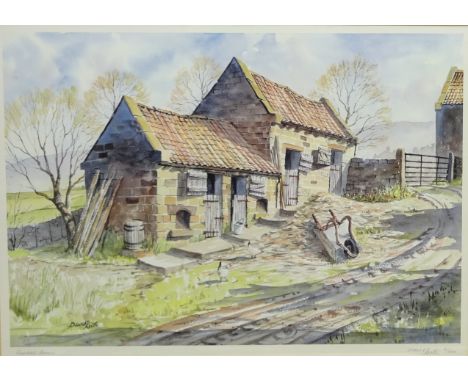 David Keith (British Contemporary): 'Glaisdale Barns', limited edition lithograph titled signed and numbered 2/350 in pencil 