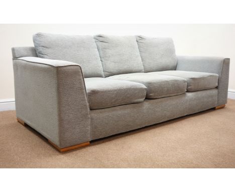 Marks & Spencer Home three seat sofa, upholstered in a grey patterned fabric, W202cm Condition Report Click here for further 