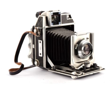 A Linhof Technika 5x4 Large Format Camera, black, serial no. 43730, with Linhof Synchro Compur Schneider- Kreuznach Xenar 1:3