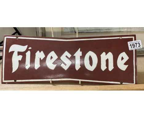 A Retro Firestone enamel sign 40 x 15cm