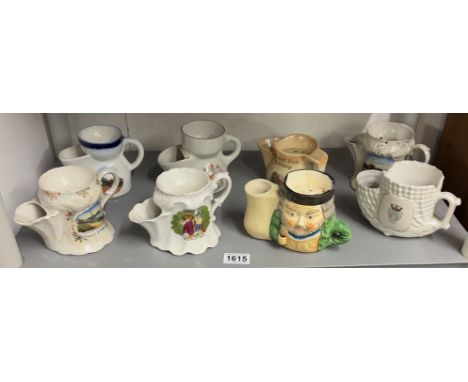 A collection of vintage ceramic shaving mugs