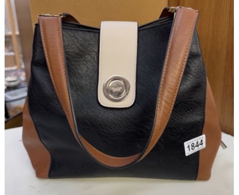 A new Dune ladies handbag in black &amp; fan