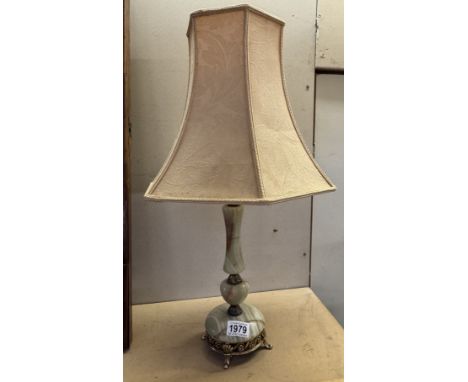 A good mid 20th century onyx table lamp.