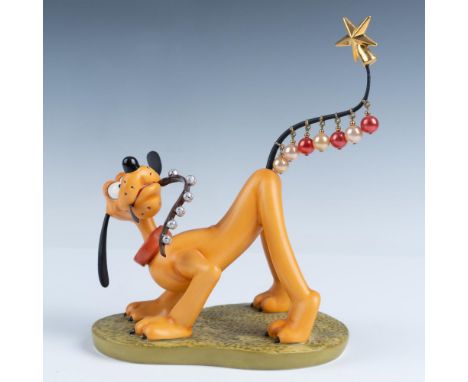 1996 Holiday Annual Figurine based on Walt Disney's Pluto's Christmas Tree. WDCC backstamp on the bottom. Certificate of Auth