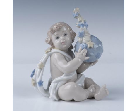 Introducing a charming addition to your collection: the Lladro "A New Beginning" porcelain figurine. It features a baby boy a