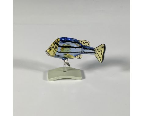 A brilliant aquatic creature, part of the Exotic Fish and South Sea collection, crafted from blue and yellow crystal, embelli