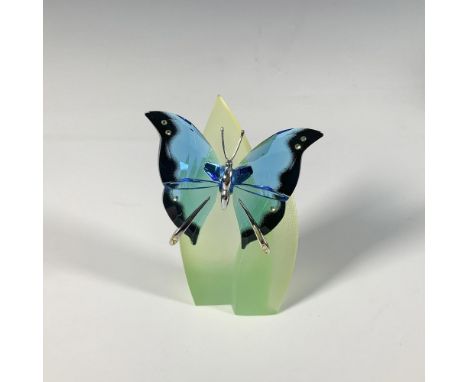 Part of the Exotic Butterflies collection, a vibrant butterfly with blue crystal wings adorned with clear gemstones and a ste