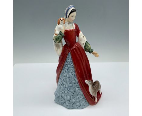 Limited edition figure that features Anne dressed in her royal red gown with white fur cuffs, meticulously detailed blue-gray