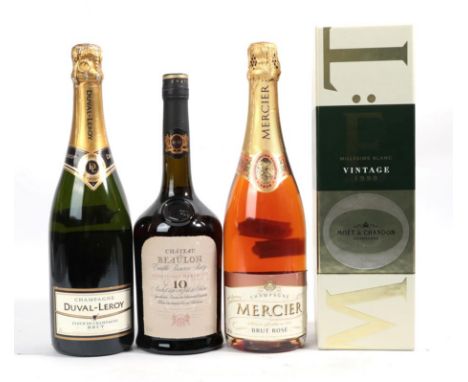 Moët &amp; Chandon Millésime Blanc 1999 Champagne (one bottle), Mercier Brut Rosé Champagne (one bottle), Duval-Leroy Fleur D