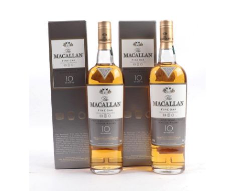 The Macallan Fine Oak Triple Cask Matured Highland Single Malt Scotch Whisky 10 Years Old, 40% vol 700ml, in original cardboa