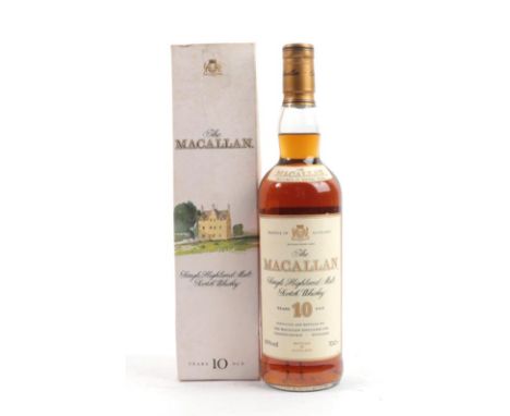 The Macallan 10 Years Old Single Highland Malt Scotch Whisky, 1990s bottling, 40% vol 70cl, in original cardboard sleeve (one