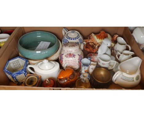 Mike Edwards studio pottery bowl, a Burleigh lustreware bowl, a Masons ironstone lidded storage jar&nbsp;to commemorate Queen