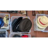 9 of assorted stetson and other wide brim hats