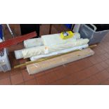 Quantity of fabric, lining, wooden flooring, trim and more