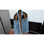 American Western denim shirt, belt and animal skull tie