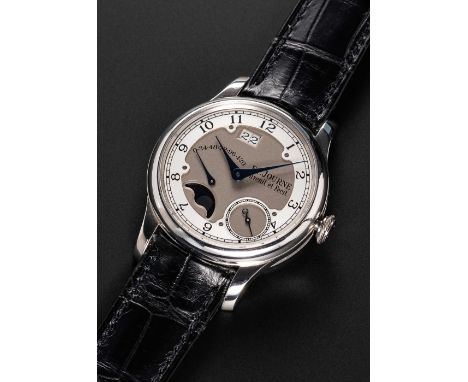 A FINE GENTLEMAN'S PLATINUM F.P. JOURNE OCTA DIVINE AUTOMATIC MOONPHASE CALENDAR POWER RESERVE WRIST WATCHCIRCA 2004, WITH TW