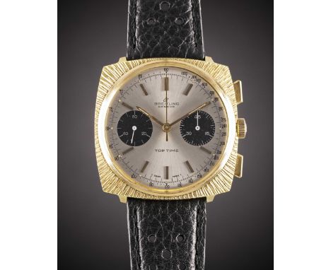 A GENTLEMAN'S GOLD PLATED BREITLING TOP TIME CHRONOGRAPH WRIST WATCHCIRCA 1966, REF. 2009 WITH "PANDA" DIALMovement: 17J, man