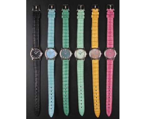 A SET OF SIX LADIES "NOS" 18K SOLID WHITE GOLD BLANCPAIN LADYBIRD WRIST WATCHESCIRCA 1990s, SIX WATCHES FROM A SET OF TEN (SE