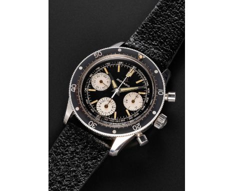 A RARE GENTLEMAN'S STAINLESS STEEL MOVADO SUPER SUB SEA DIVERS CHRONOGRAPH WRIST WATCHCIRCA 1968, REF. 206-704-501Movement: 1