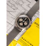 A RARE GENTLEMAN'S STAINLESS STEEL BREITLING NAVITIMER CHRONOGRAPH BRACELET WATCH DATED 1967, REF.