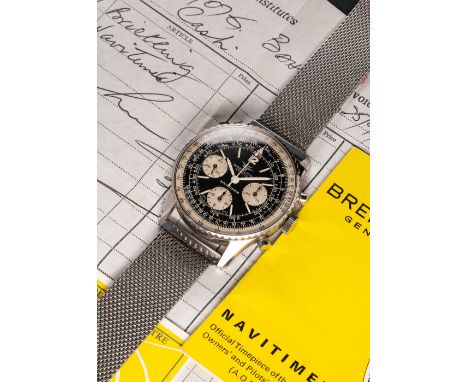 A RARE GENTLEMAN'S STAINLESS STEEL BREITLING NAVITIMER CHRONOGRAPH BRACELET WATCHDATED 1967, REF. 806 PURCHASED FROM THE NAAF