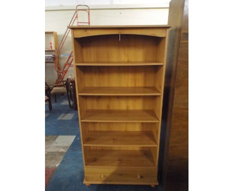 A Modern Four Shelf Book Case with Base Drawer 76cm Wide