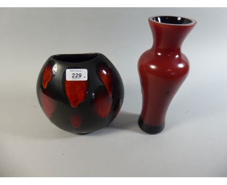 A Poole Pottery Moon Vase and Caithness Vase 